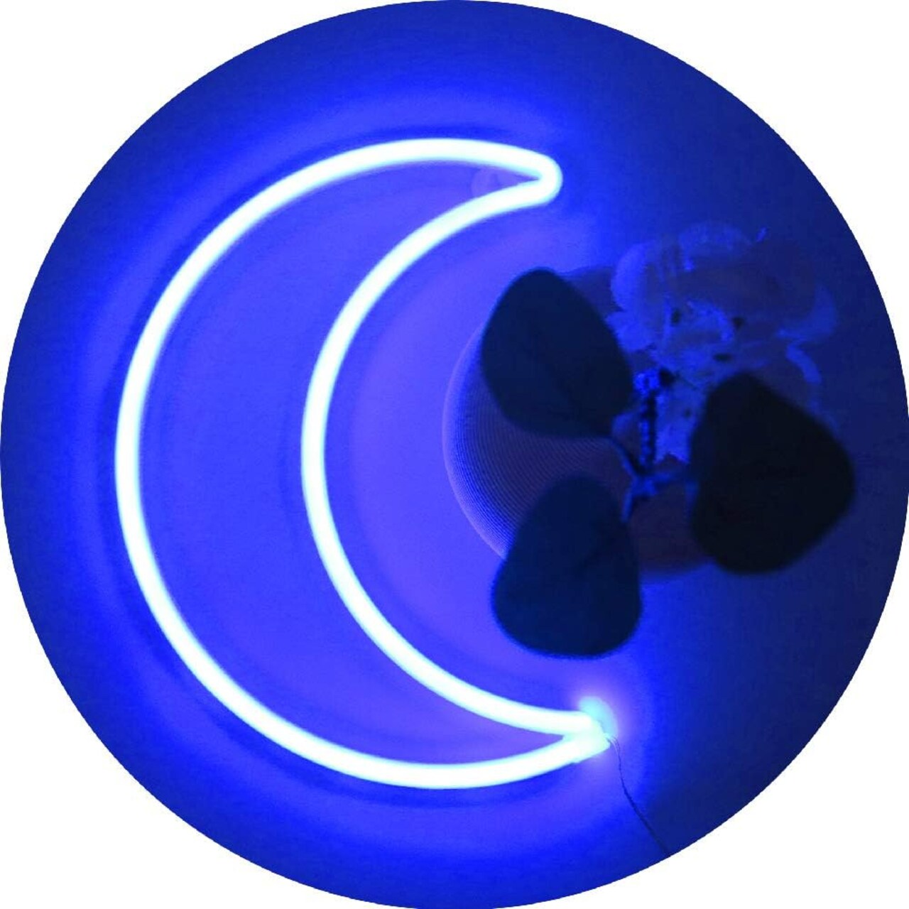 LED Blue Moon Neon Light, Cute Neon Moon Sign, USB or Battery Powered Decorative Night Light for Bedroom, Office, Dorm, Party, and Summer Events (Blue Moon)